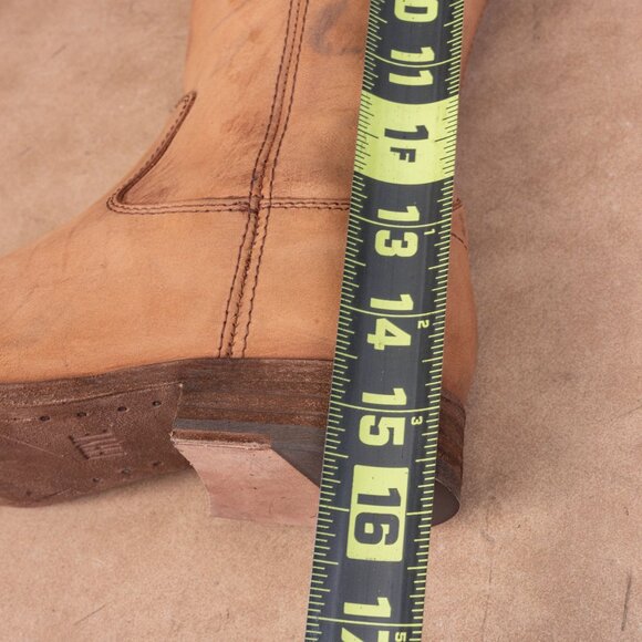 Frye Women Melissa Button 2 Tan Leather Zip Equestrian Riding Boots sz 5.5 - Picture 8 of 10